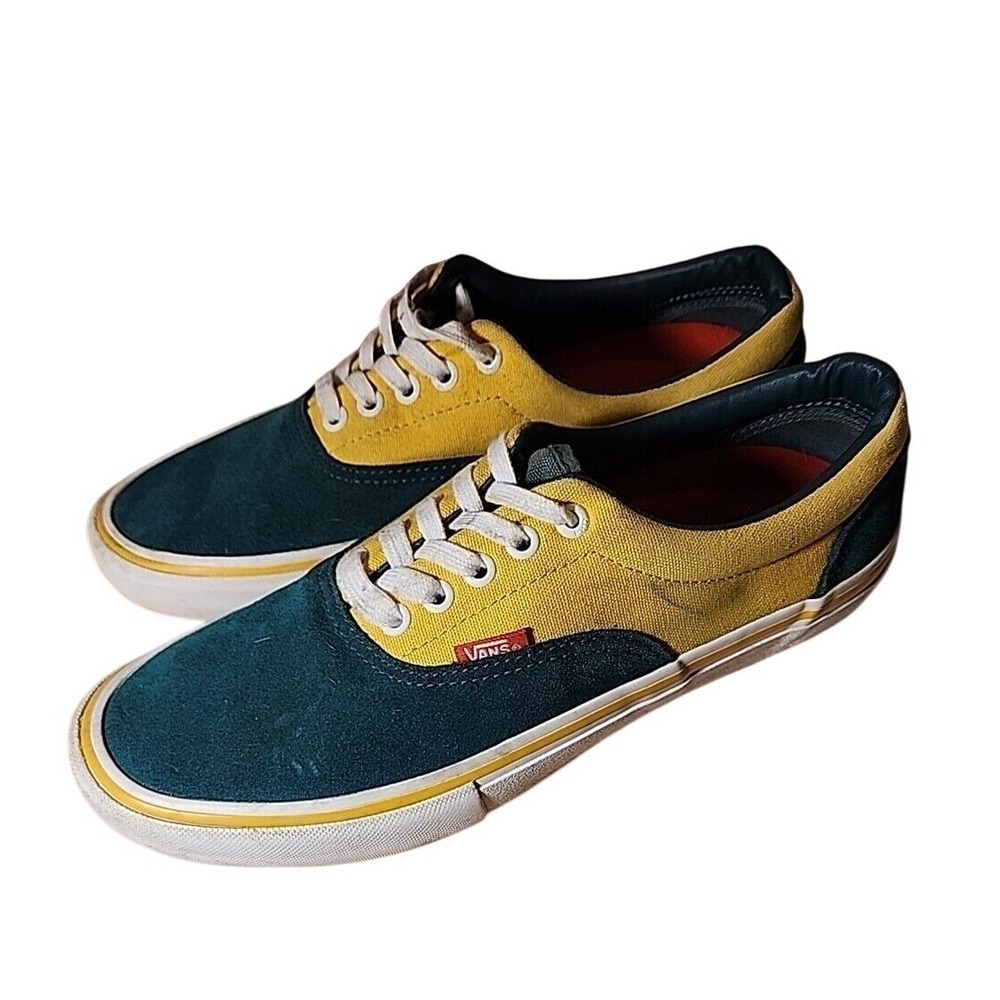 VANS Shoes Sneakers Mens 9.5 Era Pro Skate Prime Atlantic Canvas Suede Yellow‎